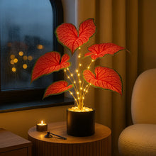 Crimson Monstera Lamp
