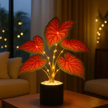 Crimson Monstera Lamp