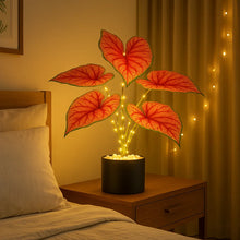 Crimson Monstera Lamp