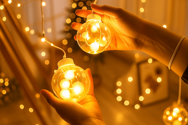 Hängende Leuchtkugeln