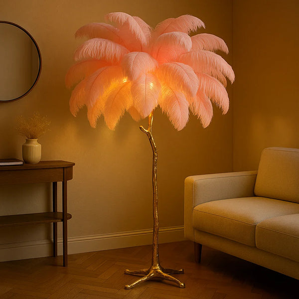 Ostrich Feather Lamp