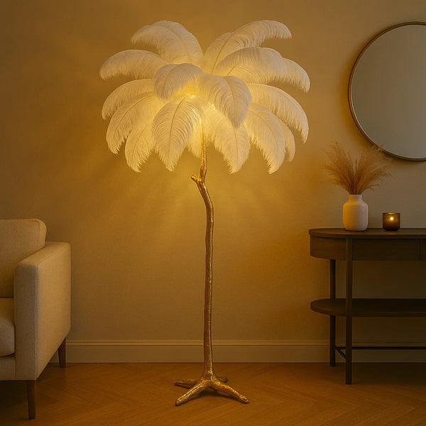 Ostrich Feather Lamp