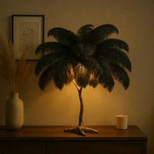Ostrich Feather Table Lamp