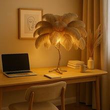 Ostrich Feather Table Lamp