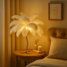 Ostrich Feather Table Lamp